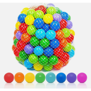Soft Plastic Mini Ball Pit Balls 50 Count - w/ 8 Vibrant Colors