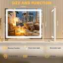 Vanity Mirror with Lights, 24'' x 20'' Lighted Makeup Mirror, Touch Screen with 3-Color Lighting, Dimmable for Vanity Desk Tabletop Square White