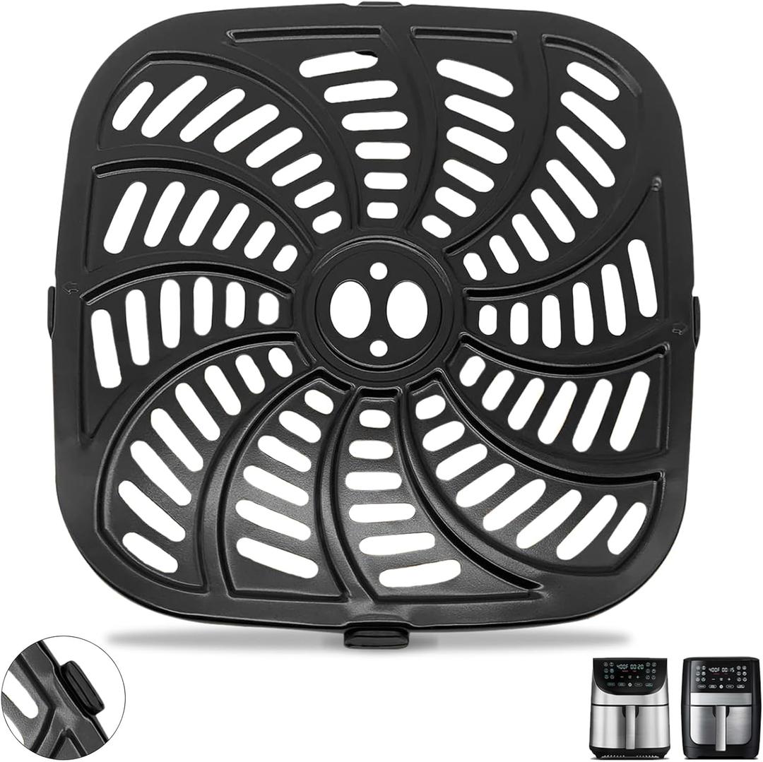 Air Fryer Replacement Parts Compitable with Gourmia GAF826 GAF838 GAF856 Air Fryer, Nonstick 9.8''*9.8'' Square Air Fryer Accessories Rack Tray Grill Pan Grill Plate Crisper Plate 8QT Air Fryer