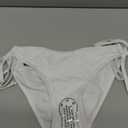 American Trends Women's String Two Piece Halter Top Triangle Bikini Set with Tie Side Bottom Sexy Swimsuit Bathing Suits (4-6, 02 White)