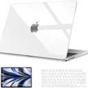 B BELK Compatible with MacBook Air 13.6 inch Case 2025 2024 2023 2022 Release M4 M3 M2 A3240 A3113 A2681 Liquid Retina Display, Plastic Hard Shell Case + Keyboard Cover + Screen Protector, Crystalline