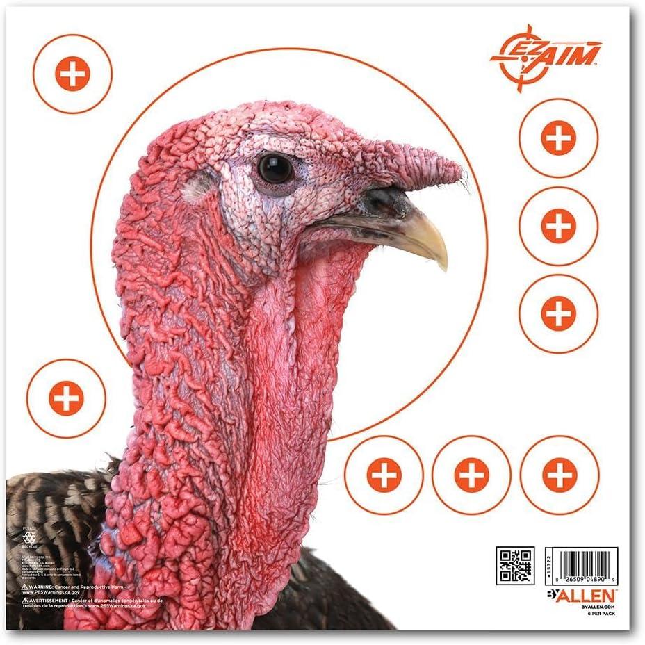3 x Allen Company EZ Aim Paper Shooting Target Turkey Target by Allen, 12 inch x 12 inch, 6 Pack, Multicolor, One Size (15322)