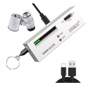HMKIS Diamond Tester Pen, Professional Jewelry Diamond Tester with 60X Jewelry Loupe Magnifier, Diamond Selector for Novice and Expert (Non-Rechargeable) (Gray)