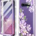 SURITCH for Upgraded Samsung Galaxy S10 Plus Case, [Built-in Anti-Scratch Screen Protector] [Dual-Layer Protection] Full Protection Shockproof Protective Phone Case Fit Cover 6.4 Inch-Purple Cosmos