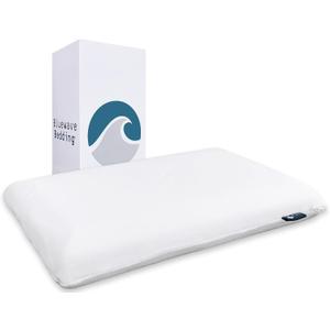 Bluewave Bedding Slim Gel Memory Foam Pillow for Stomach, Back and Side Sleepers - Therapeutic Design for Spinal Alignment, Better Breathing and Enhanced Sleeping (4-Inches Height, Standard)