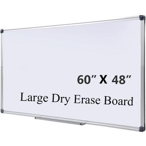 DexBoard 60 x 48 Inch Magnetic Whiteboard (5 x 4 Ft) - Modern Aesthetic Dry Erase Board for Home Office Decor, Creative Studio & Video Background - Anti-Ghosting Surface with Pen Tray