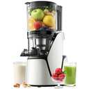 EanOruus Juicer Machines, 3-in-1 Cold Press Juicer with 6.5" Extra Large Chute, 100oz Large Capacity, AC Motor, Makes Juice, Nut Milk & Sorbet, Bright White