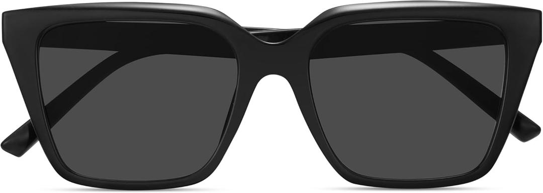 miyya Cat Eye Sunglasses for Women, Trendy Polarized Sunglasses Women, Retro Sun Glasses 2025, UV Protection Shades (Black/Black)