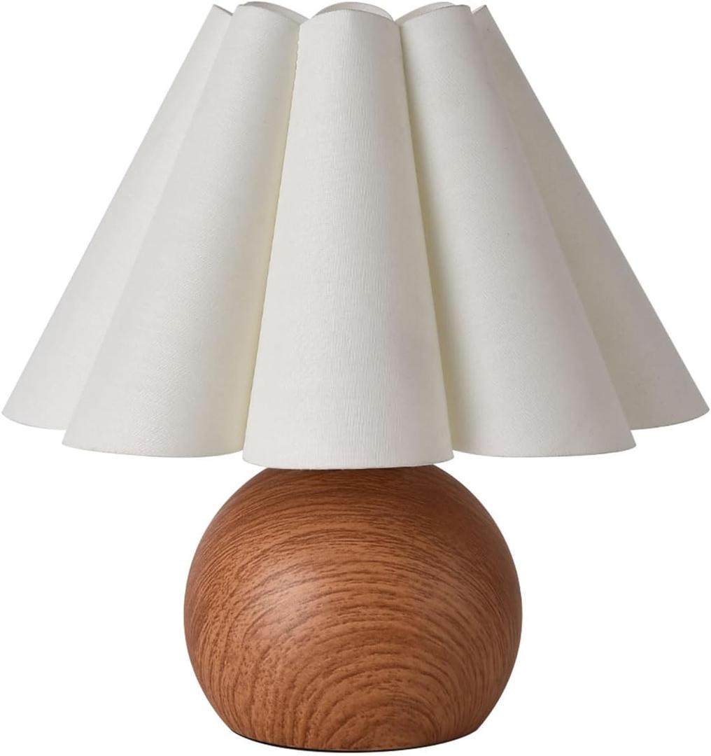 KUNJOULAM Cute Small Table Lamp, Modern Bedside Nightstand Lamp with Beige Lampshade, Metal Base for Bedroom Home Office Decor (Without Buld)