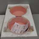 Elevated Ceramic Dog Bowl Set - Raised Dog Bowls with Non-Slip Bamboo Stand - Dog Food and Water Bowl Set - Double Dog Feeding Bowls - Suitable for Small and Medium Dogs - 28.74 OZ - 3.6 CUPS - 850 ML (Pink)