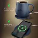 12oz IntelliHeat Coffee Mug | Baristas Choice | Exclusive Wireless SmartSense Pad | Maintains Perfect 135F | Hand-Crafted Ceramic Mug & Lid | for Tea Drinkers | Backed for Life - Blue