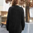 Snuggle Sac Cardigan Sweaters for Women with Pocket Trendy Casual Long Sleeve Tops Open Front Fall Winter Coats (Black, L)