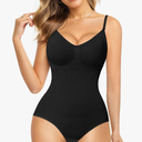 Nebility Womens' Waist Trainer Seamless Round Neck Tummy Control Shapewear Bodysuit M/L