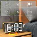 WulaWindy Digital Alarm Clock, Large Mirrored LED Display, with USB Charger, Snooze Function Dim Mode Wall Hanging Beside Desk Clock for Bedroom
