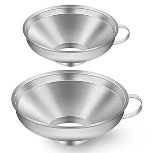 IAXSEE 2 Pack Canning Funnel Stainless Steel Wide Mouth Funnel with Handle for Wide and Regular Mason Jars