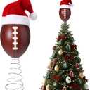 Soulchen 3.4 Inch Football Christmas Tree Topper Ornament - Mini Tree Top Decor, Home Xmas Party & Tabletop Display - Gift for Men, Senior Fans, Players & Teams