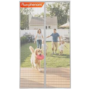 Flux Phenom Magnetic Screen Door - Bugs Out, Breeze in - 9min Install Auto-Sealing Heavy Duty Double Stitched Mesh, 52 Magnets, Hands Free Sliding & Patio Doors Net, Pet & Kid Friendly, 38 x 82 Inch