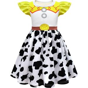 Girls Jessiee Flutter Sleeve Cowgirl Summer Casual Party Dress Outfits White, Size 120