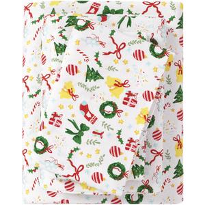 Great Bay Home Christmas Flannel Sheet Set Full Size - 100% Turkish Cotton, Double-Brushed, Winter Bed Sheets - Ultra-Soft, Cozy, 4-Piece Holiday Bedding Set (Celebration)