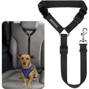 BWOGUE Pet Dog Cat Seat Belts, Car Headrest Restraint Adjustable Safety Leads Vehicle Seatbelt Harness (1 Pack) Not Elastic
