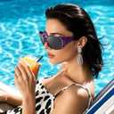 HAOLOTA Women's Polarized Fit Over Sunglasses with Rhinestone, Sun Glasses for Prescription Glasses UV400 Protection