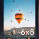 6x8 Picture Frame Black for Wall Hanging or Tabletop, Wall Mounting Horizontally or Vertically, 6 x 8 Wall Gallery Poster Photo Frame with Shatter Resistant Plexiglass, Black