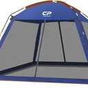 CAMPROS CP Screen House 10 x 10 Ft Screened Mesh Net Wall Canopy Tent Screen Shelter Gazebos for Patios Outdoor Camping Activities - Blue