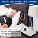 CPAP Hose Holder for Bed - (Wall-Damage-Free) Black CPAP Machine Protective Tray with Adjustable Height Hook for Hanging Mask & Accessories to Keep Bedside Tidy