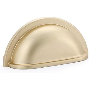 HARPOON Bin Cup Drawer Handles Hardware 5 Pack of Kitchen Cabinet Pulls, 3" Inch 76mm Brushed Gold