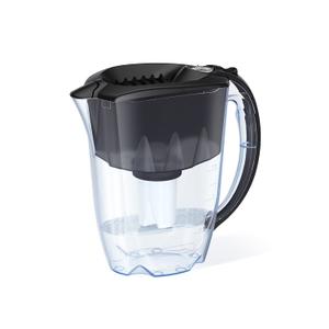 AQUAPHOR 7 Cup Ideal Water Filter Pitcher with 1 x B15 Filter | Reduces Chlorine & Heavy Metals | Fast Flow Water Filtration | BPA-Free & Dishwasher Safe | Improved & Filtered Water | Black
