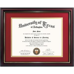 GraduationMall 8.5x11 Diploma Frame with Navy over Gold Mat or Display 11x14 Certificate without Mat,Solid Wood & Tempered Glass,Glossy Black Finish with Gold Trim