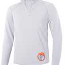 Runhit Men's Quarter Zip Fleece Pullover Thermal Running Shirts Lightweight Sweatshirt Long Sleeve Polo Shirt (White,Small)