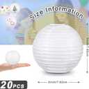 Hortsun 20 Pcs Chinese Japanese Paper Lanterns 3 Inches Decorative Hanging Ball Paper Lanterns Lamps for Wedding Birthday Party Shower Home Decorations(White)