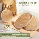 Natural Loofah Exfoliating Body & Facial Scrubber Set | 100% Plant-Based Shower Luffa Sponge for Deep Cleansing, Smooth & Glowing Skin | Bath Loofah for Women & Men