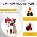 2-in-1 440 lbs Lift Electric Hoist, 13 ft Wired and 328 ft Wireless Remote Control,110V Electric Winch Single/Double Slings with Emergency Stop,39.4 ft Lifting Garage Lift Hoist for Garage, Factories