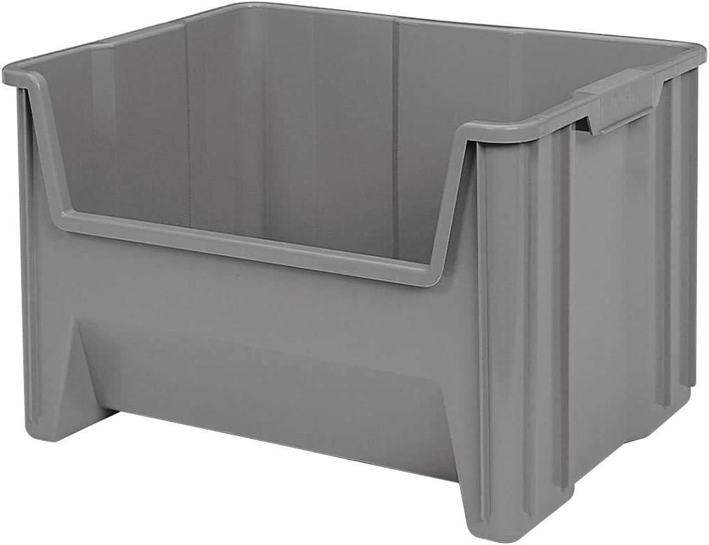 Akro-Mils 13017 Stak-N-Store Heavy Duty Stackable Open Front Plastic Storage Container Bin, (15-Inch x 20-Inch x 12-1/2-Inch), Gray, (Pack of 3)