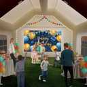 Inflatable Tent 167" x 152" x 93" Portable Kid Tent with 470W Blower, Inflatable Camping Tent Play Tent for Outdoor Backyard Birthday Party Playhouse for Kids
