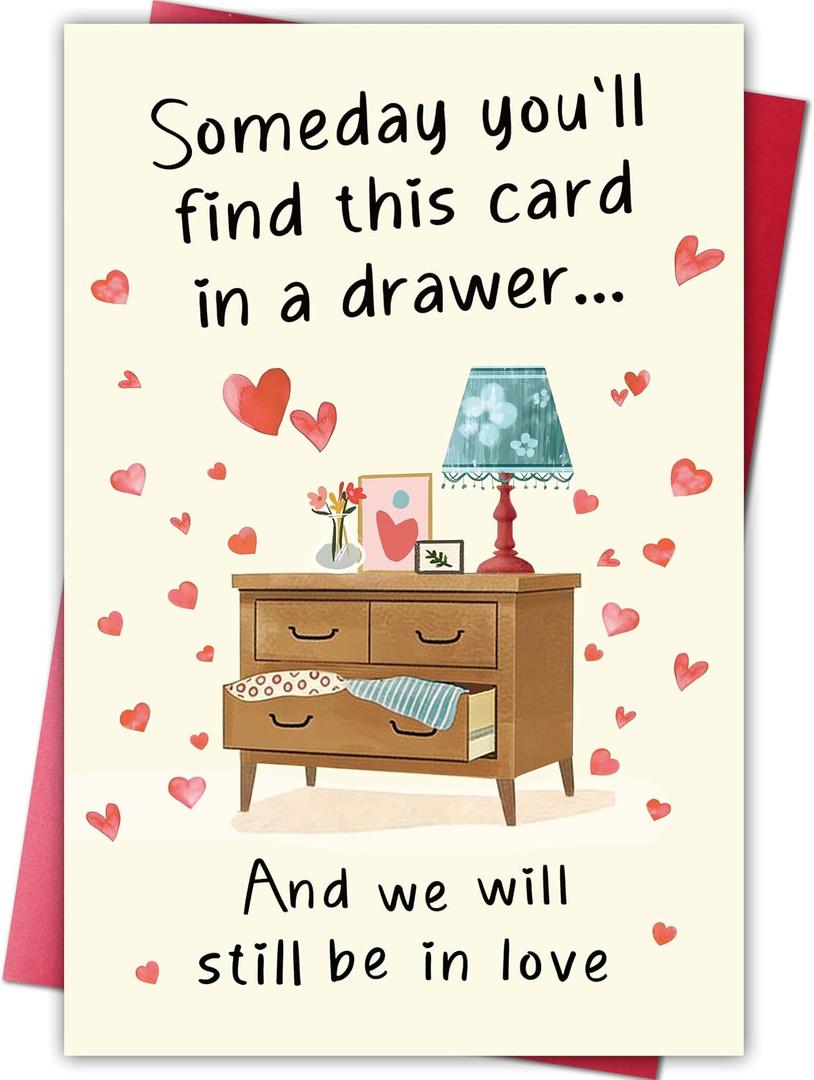 5 x Romantic Father's Day Card Gift for Husband Boyfriend, Love Card from Wife, Sweet Anniversary or Birthday Greeting for Him, Heartfelt Dad Appreciation Cards