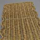 Scalloped Tray Rectangle with Handles, 13.98 x 9.84 x 1.77 Inch Hand Woven Serving Trays Rustic Plastic Coffee Table Decorative Tray for Living Room, Kitchen, Bathroom, Dining Table Decor