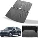 Cargo Mat & Backrest Mats Compatible with Volkswagen VW Atlas 2018-2025 6/7 Seat - TPE All Weather Rear Cargo Liner Rear Trunk Liner Back Seat Cover Protector