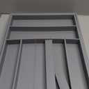 Purawood Bamboo Drawer Organizer - Expandable Silverware Organizer & Utensil Organizer, Cutlery Tray with Dividers, 7-9 Slots - Premium Kitchen Drawer Organizer for Utensils & Flatware (Grey)