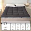 Thick Mattress Topper Twin Size - Non-Slip Mattress Pad Cover for Back Pain Breathable Folding Sleeping Pad Machine Washable Mattress Protector (39x75 inch,Black)