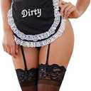 3 x Dreamgirl Women's Sexy Fashion Lingerie, French Maid-Themed Teddy and Apron (Black)
