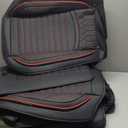 LUCKYMAN CLUB X02-BHX Ram 1500 2500 3500 Seat Covers FullSet, Fit Some 2011-2025 Regular Crew Quad Cab, with Waterproof Faux Leather (02-Full Set, Black&Red) (Size #2: Concave Front+Flat Rear)