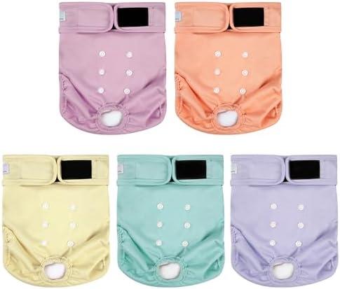ZINGTERRA 5 Pack Washable Female Dog Diapers,Reusable Diaper for Doggie,Highly Absorbent Dog Diaper,Adjustable Leakproof Puppy Diapers Skirt for Heat,Incontinence,Period Doggy Nappies XL