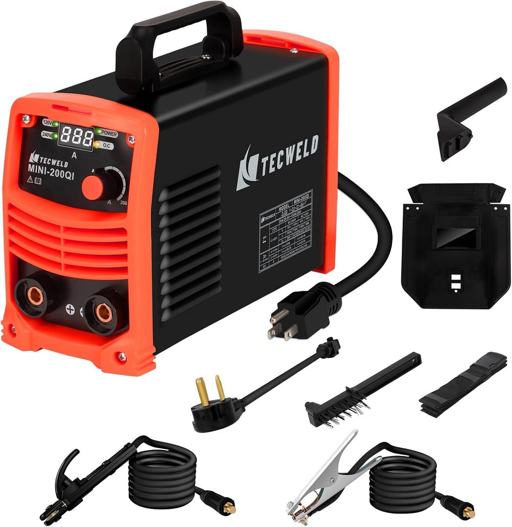 200A IGBT Inverter Welding Machine - Dual Voltage 110V/220V & 240V Portable Stick Welder with Synergic Control, Digital Display, Hot Start, Arc Force, Anti-Stick (For Home & Professional Use) (Mini Mma 200a)