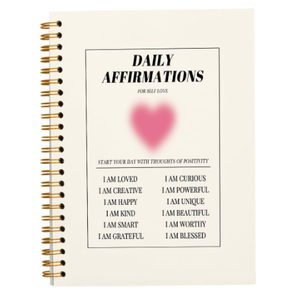JWVK Daily Affirmations Preppy Pink Aura Heart Notebook,Trendy Positive Affirmations Inspirational Notebook Journal for Teen Girl Work Office School Student Teacher,Hardcover Spiral Notebook 5.5x8.3 and YUNISS Christmas Gifts 18 Colors Acrylic Paint