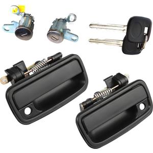 Lcyolada Exterior Door Handles w/Lock Cylinders & Keys for 1995-2004 Toyota Tacoma, Front Driver and Passenger Side Replaces 69220-35020, 69210-35020, 6905135070, 6905235070