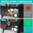 Center Console Floor Organizer for 2013-2018 Dodge Ram 1500 & 2019-2024 Ram 1500 Classic & 2013-2026 Ram 2500 3500 Accessories, Beach Seat Storage Box Tray with Cup Holder (Not for 2019-2026 New Body)
