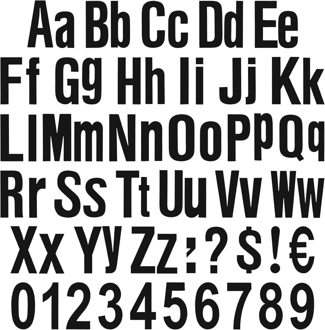 134 Pcs 5 Inch Bulletin Board Letters Colorful Alphabet Letters Numbers and Punctuation Cutouts Letters for Bulletin Board Wall Set for Display Board Chalkboard Classroom (Black)